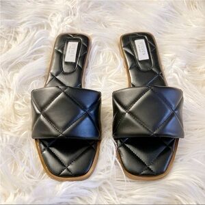 Steven By Steve Madden Holyn Black Sandals Slides